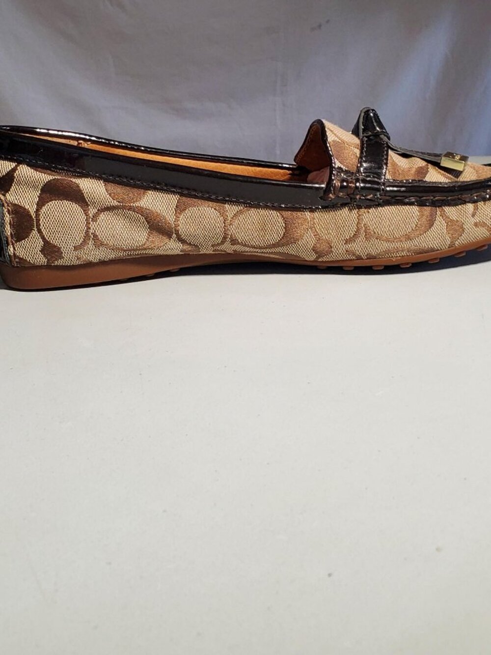 Coach FRIDA Slip on Loafers 8.5 Signature Monogram Logo Brown - shipping incl - Picture 6 of 16